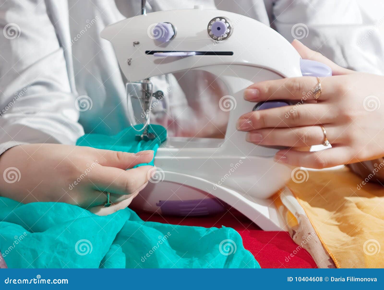 Hands of sewing girl stock photo. Image of livingroom 10404608