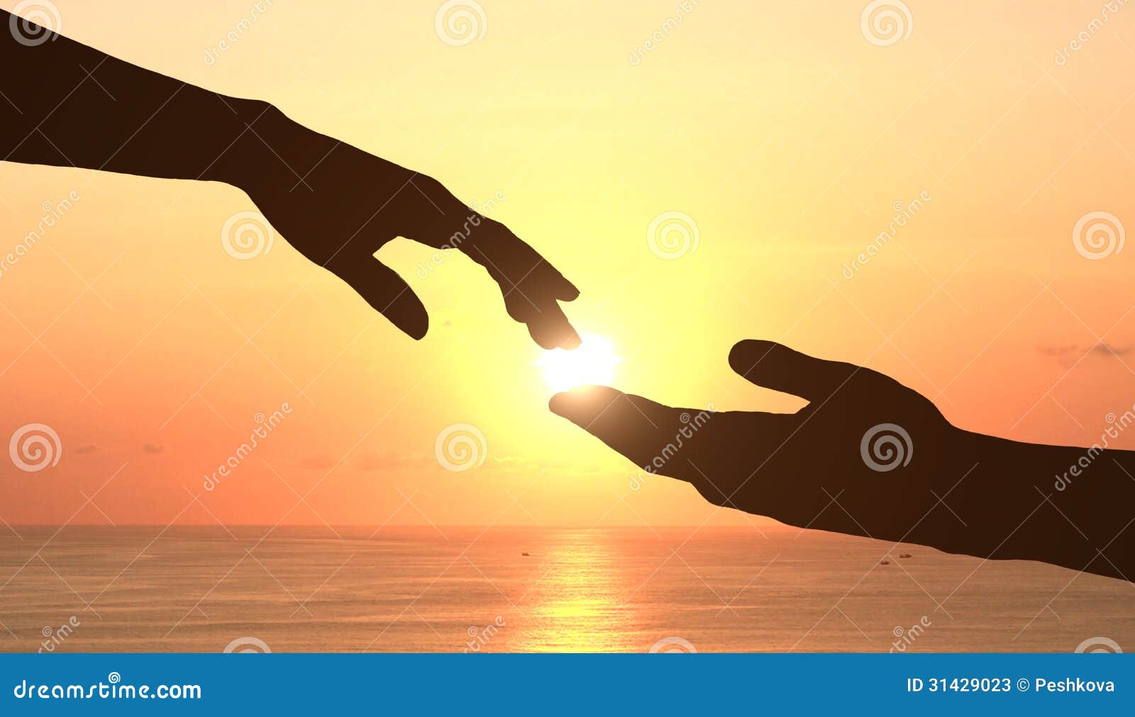 Hands And Sunset Stock Photos Image 31429023