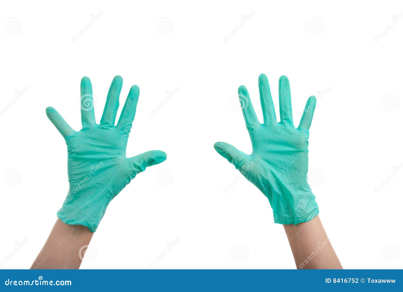 hands in surgical gloves