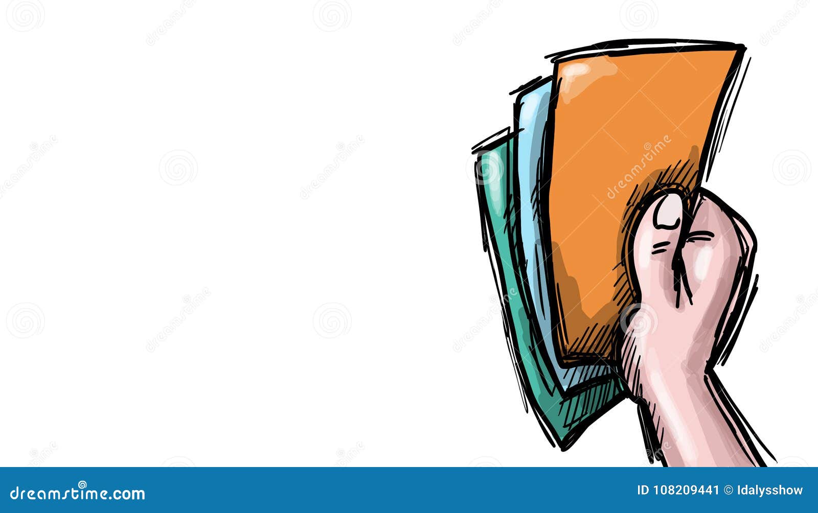 Hands with tickets stock illustration. Illustration of papers 108209441