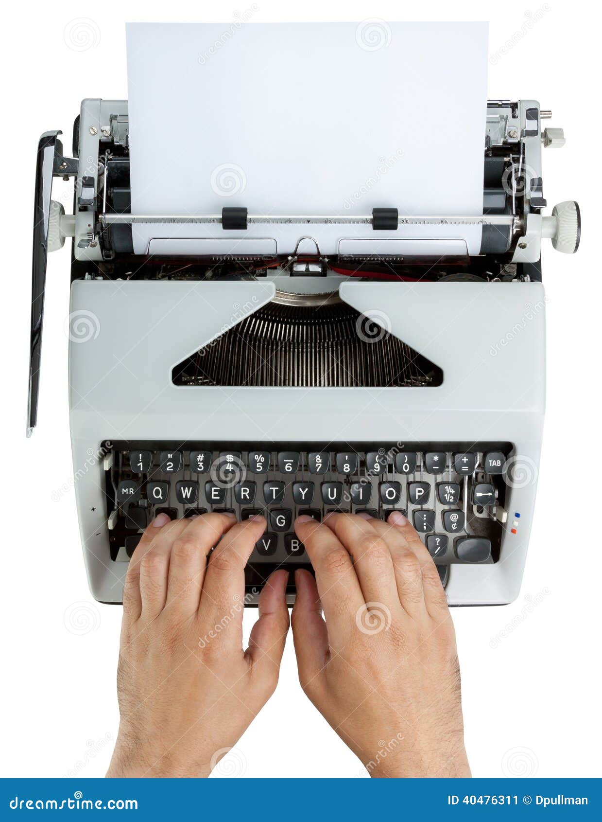 Hands on Typewriter stock image. Image of typewriter 40476311