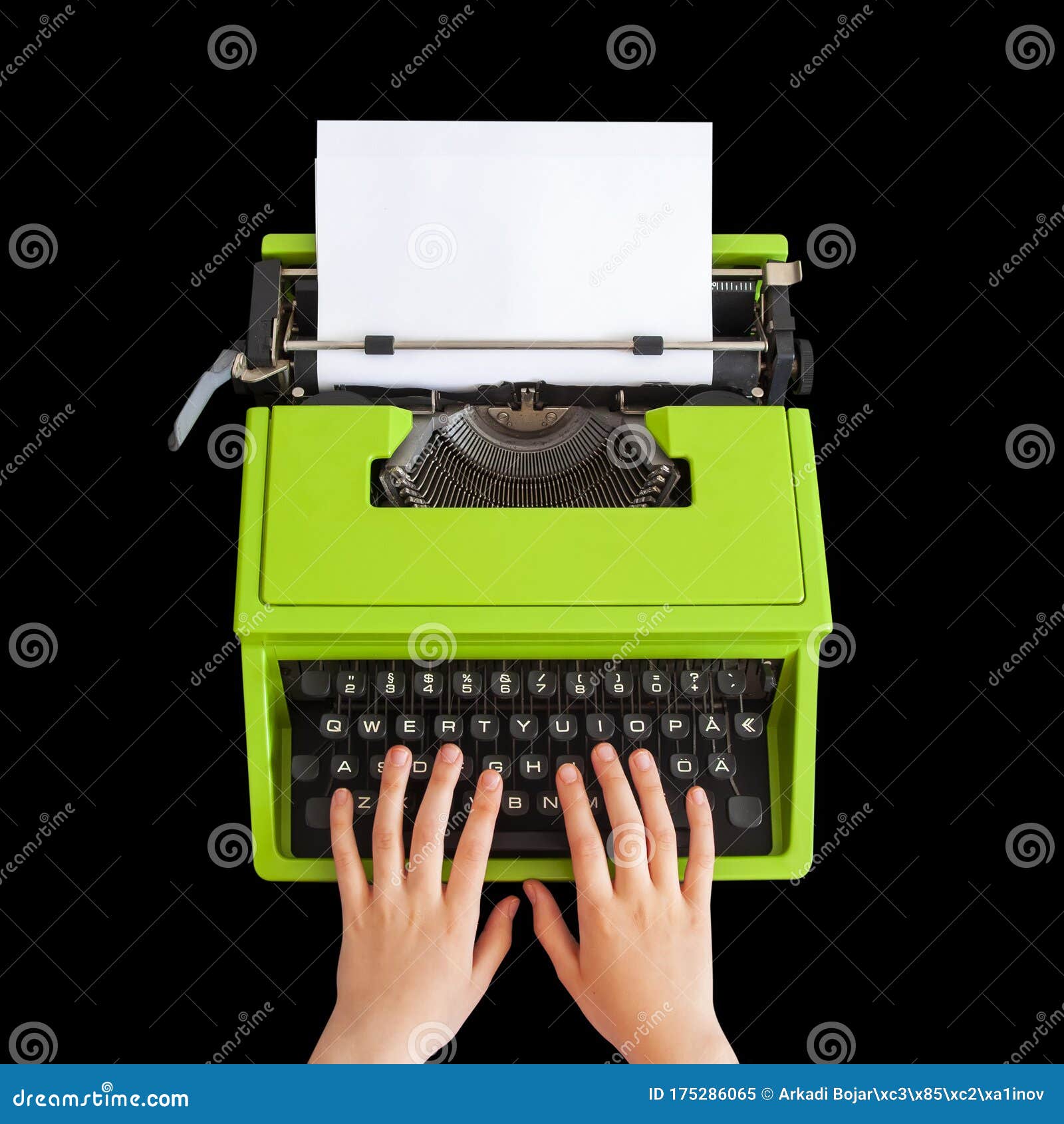 Hands Typing On Retro Typewriter Stock Image Image of keyboard