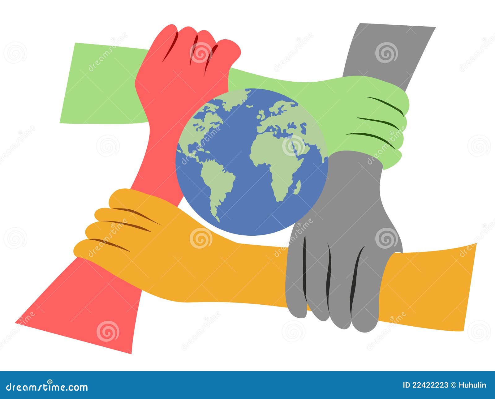 Hands united the earth stock vector. Illustration of corporate - 22422223