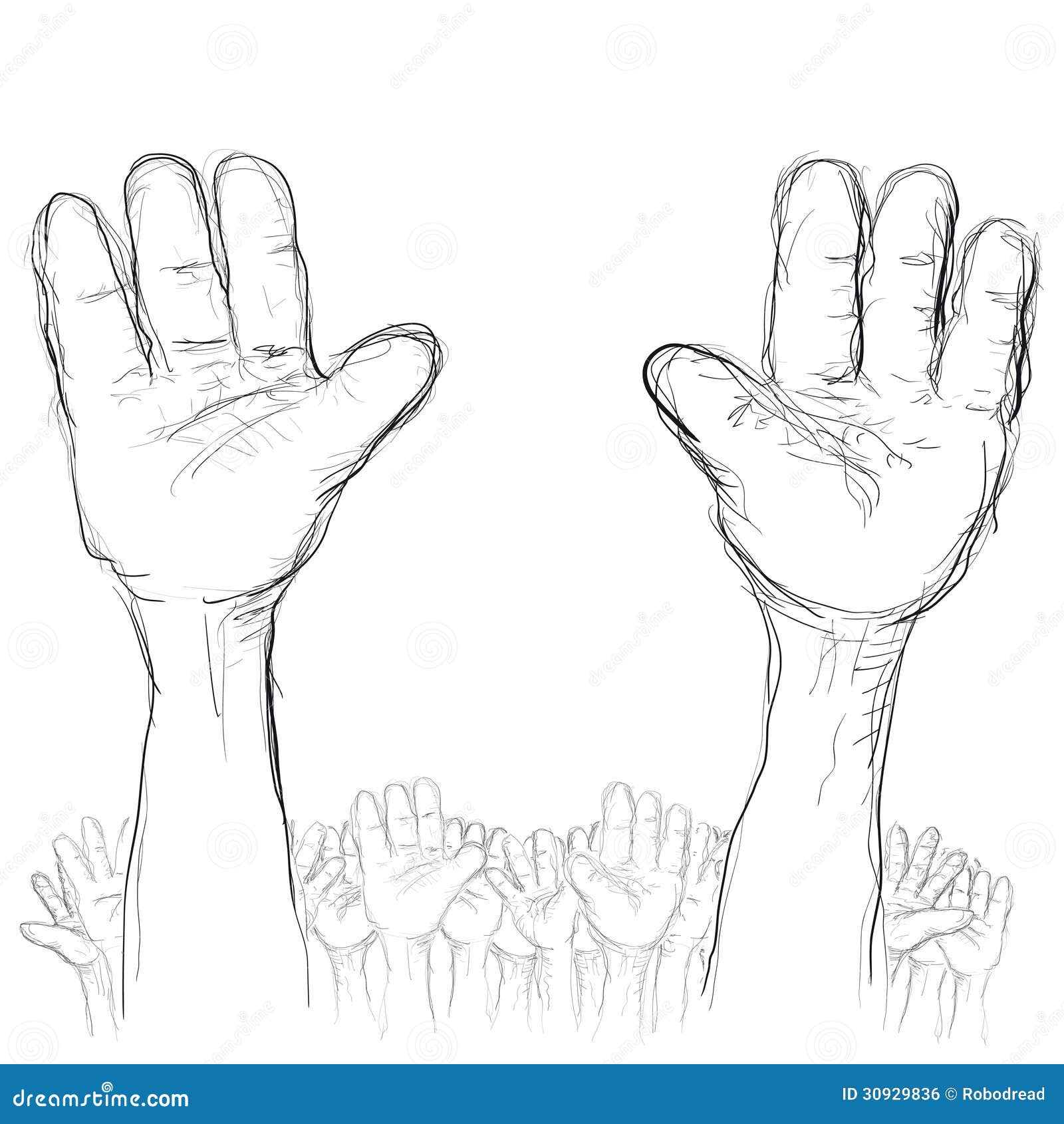 Hands up stock vector. Illustration of lift, heap, human 30929836