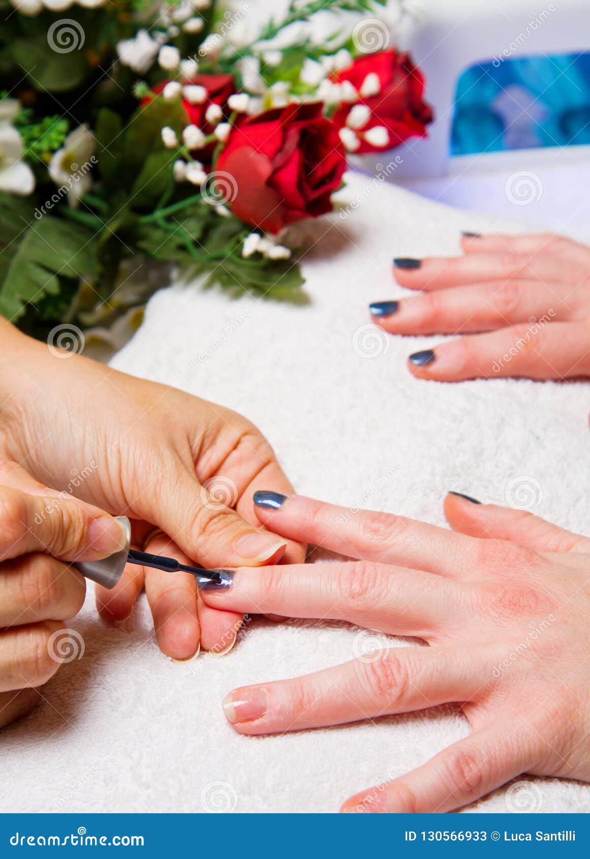 Hands with Uv Lamp for Nails Stock Image Image of body, risk 130566933