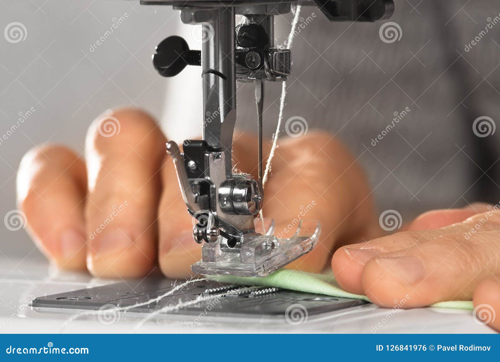 The Operation of the Sewing Machine Stock Photo Image of people