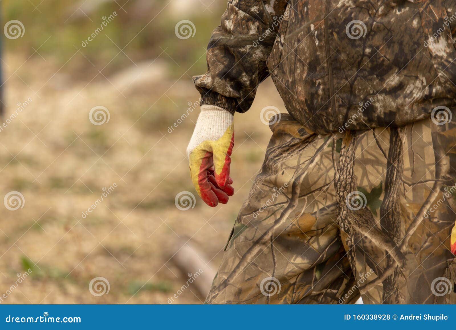 Hands of a Worker at a Construction Site Stock Photo Image of sand