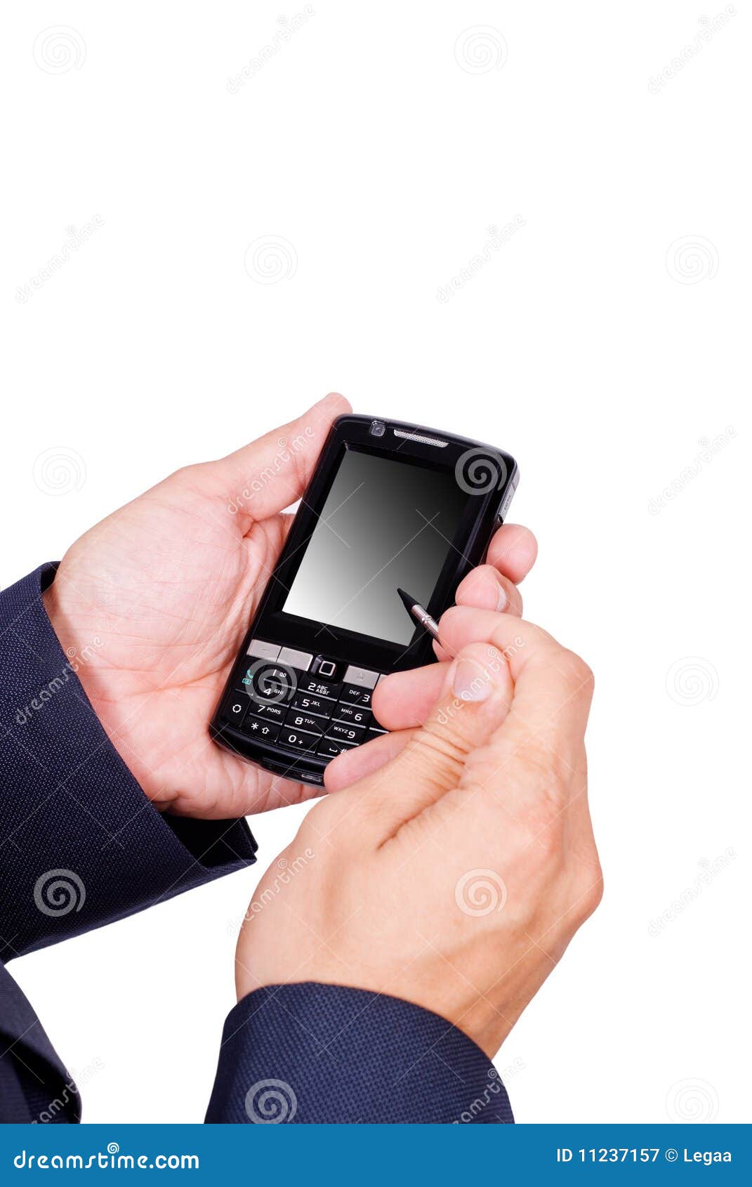 Hands Working on Mobile Telephone Stock Image - Image of black ...