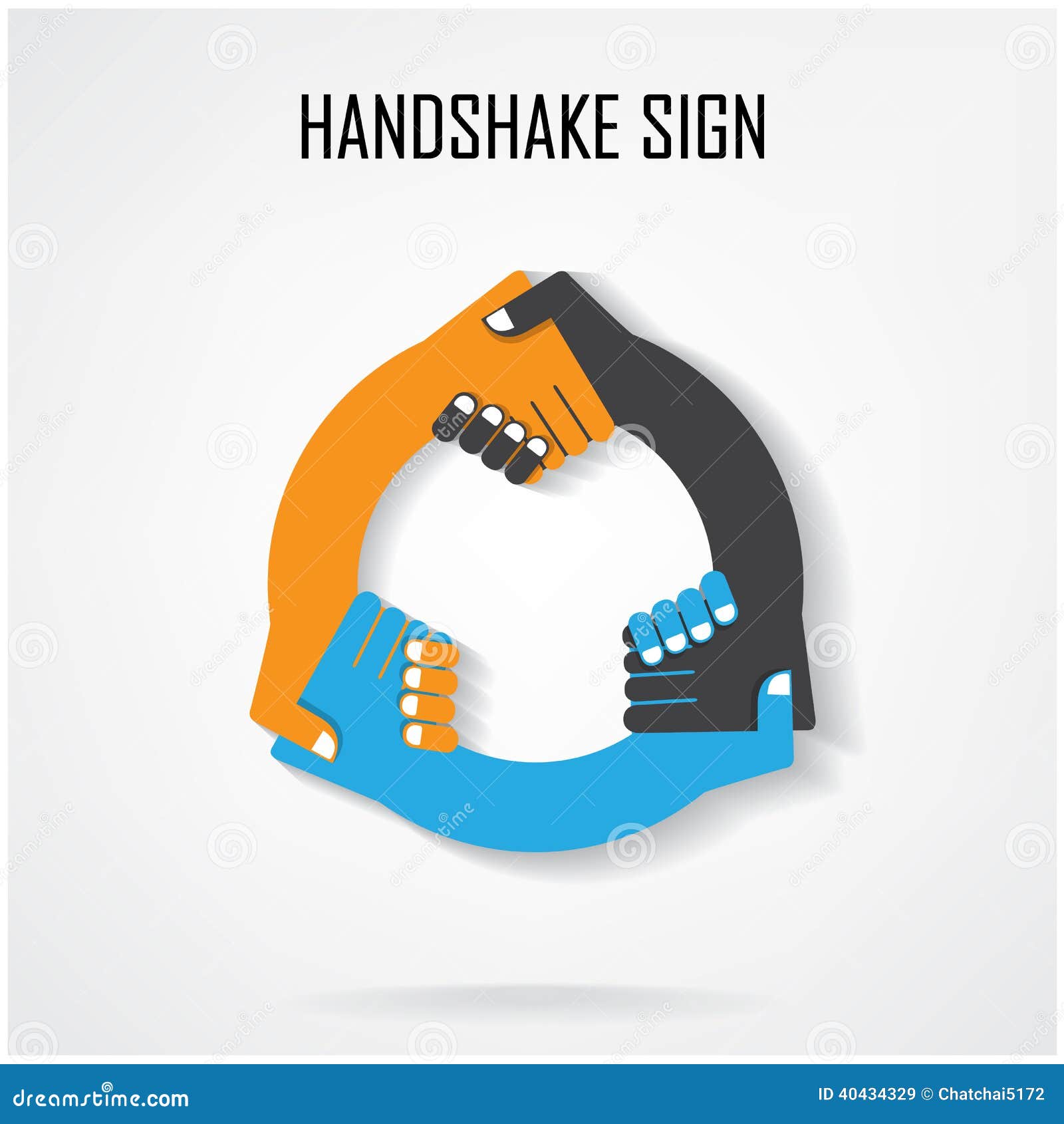 Handshake Abstract Sign Vector Design Template Stock Vector