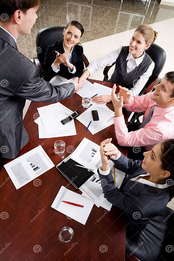 Handshake at conference stock image. Image of good, businessman 3717397