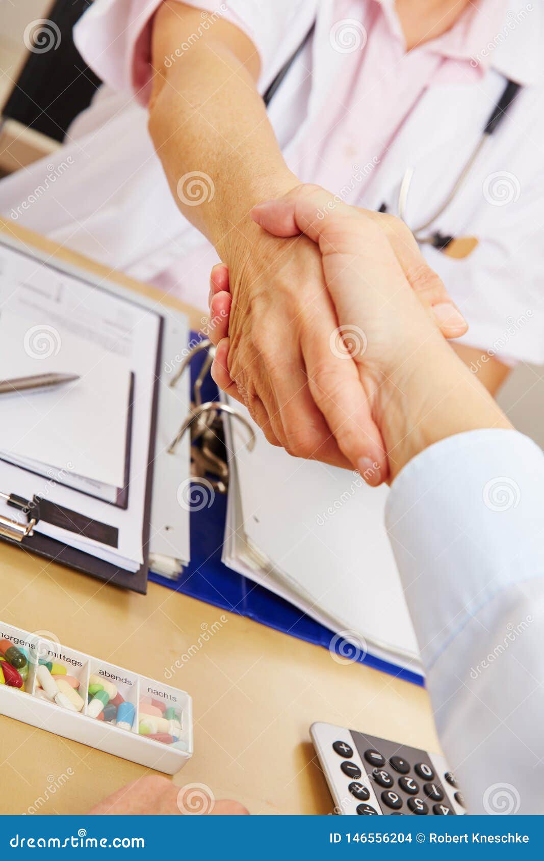 Handshake between Doctor and Patient Stock Photo Image of senior