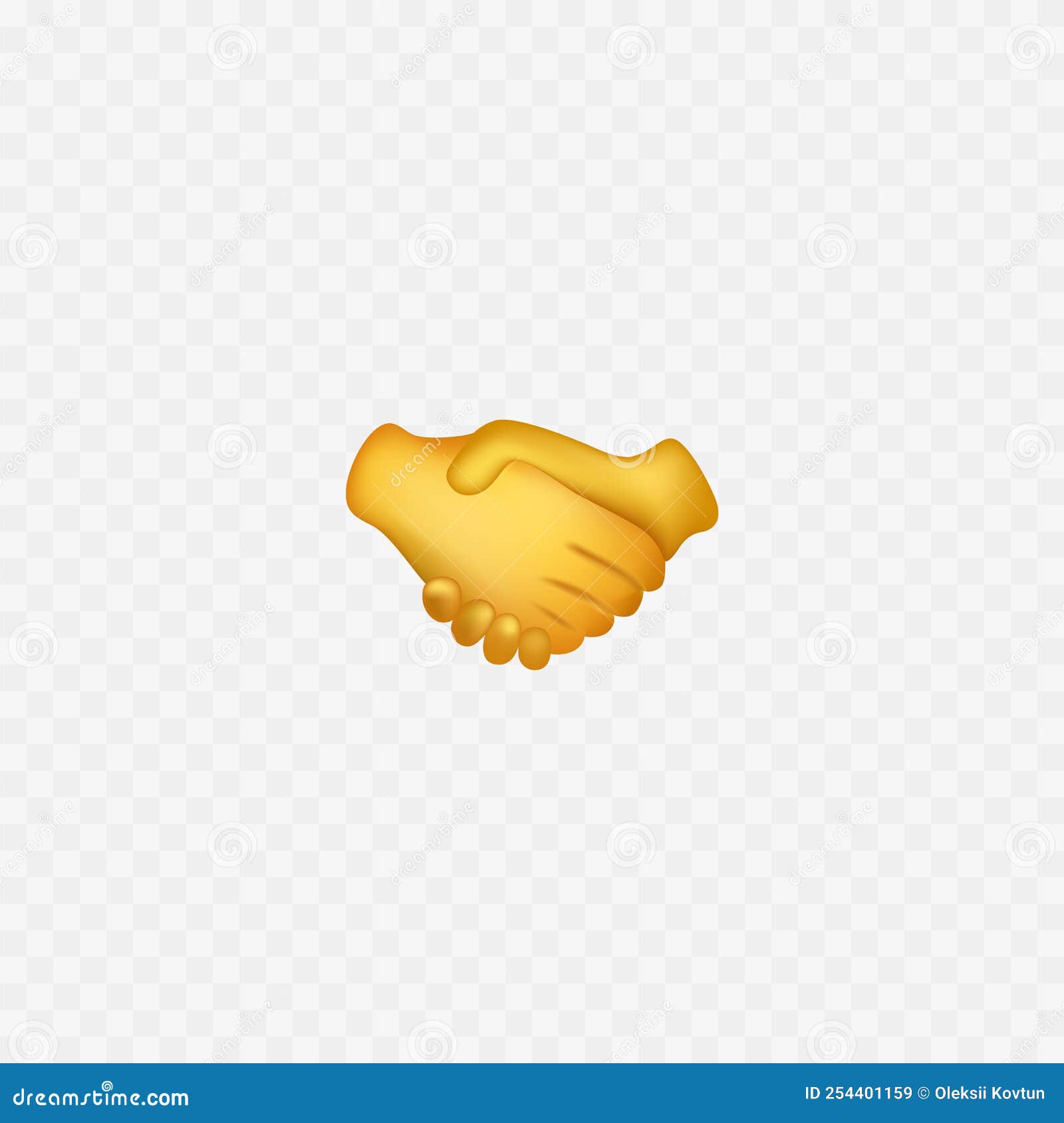 3d hands business handshake emoji on white background. Partnership and  agreement symbol. 3d illustration. Stock Illustration