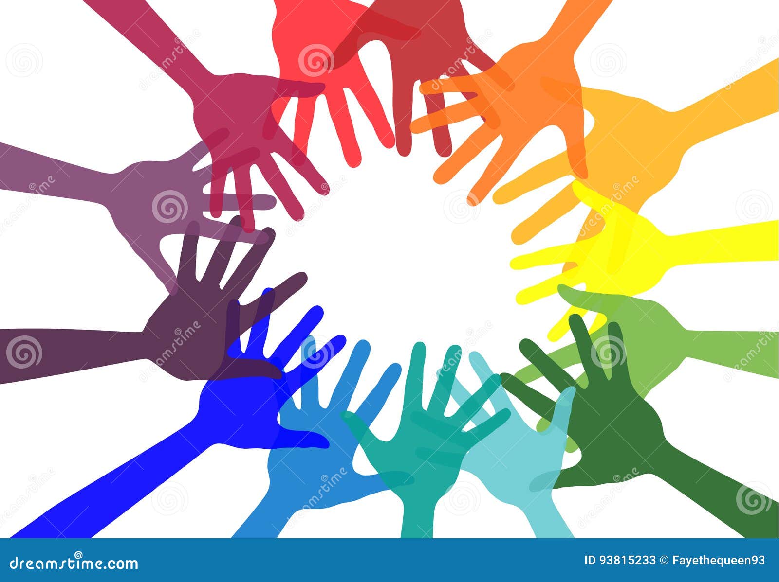 Hand With Love Tattoo And Colorful Friendship Bracelets Stock Clipart, Royalty-Free