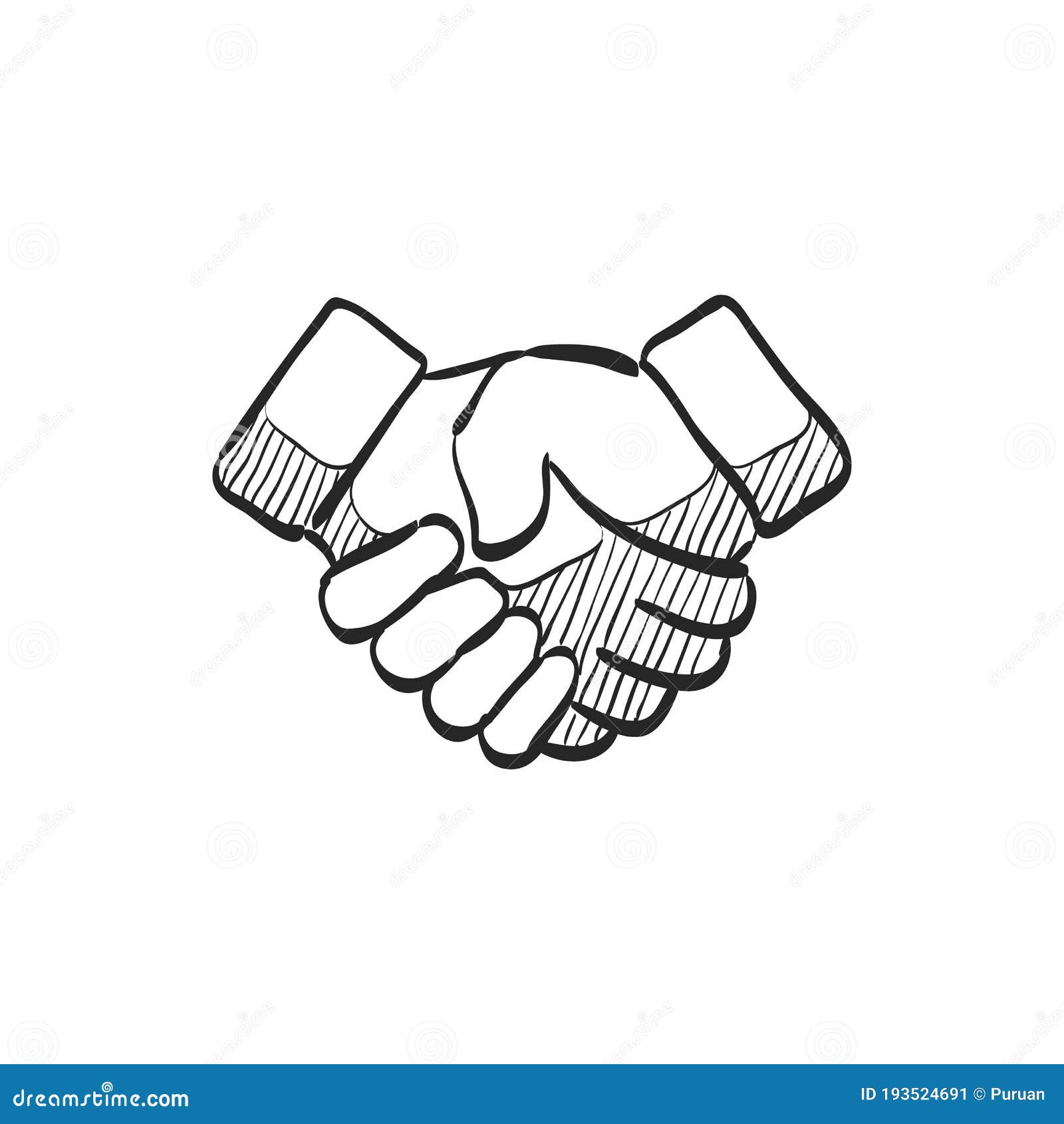 Sketch icon - Handshake stock vector. Illustration of simple - 193524691
