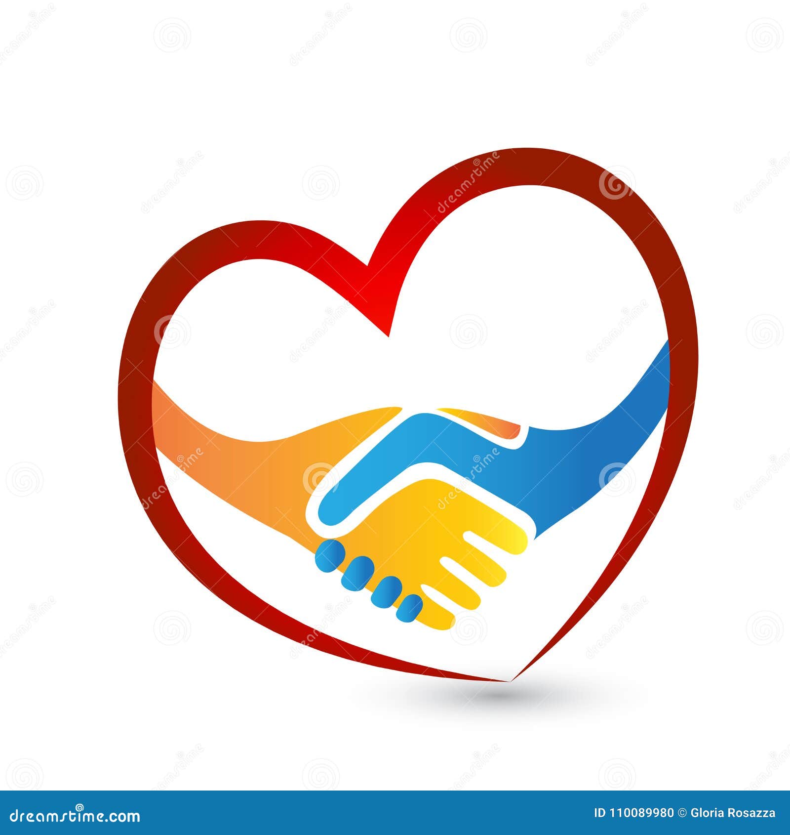 Handshake People Love Heart Union Concept Logo Vector Icon Stock Vector ...