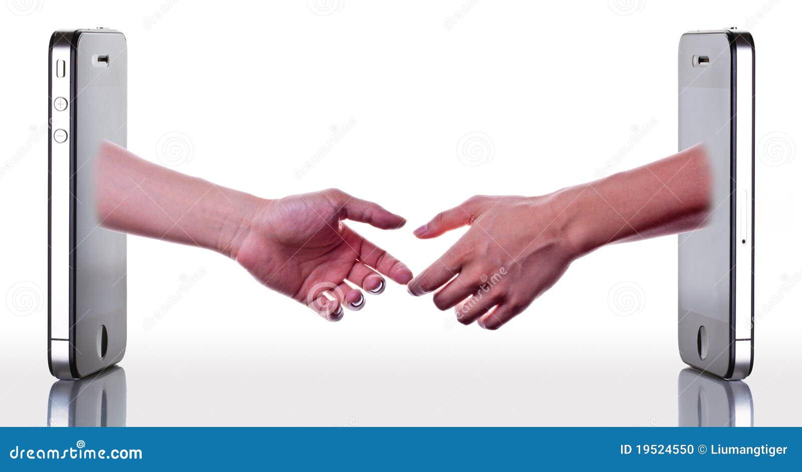 Handshake Through Phone Stock Photo Image 19524550