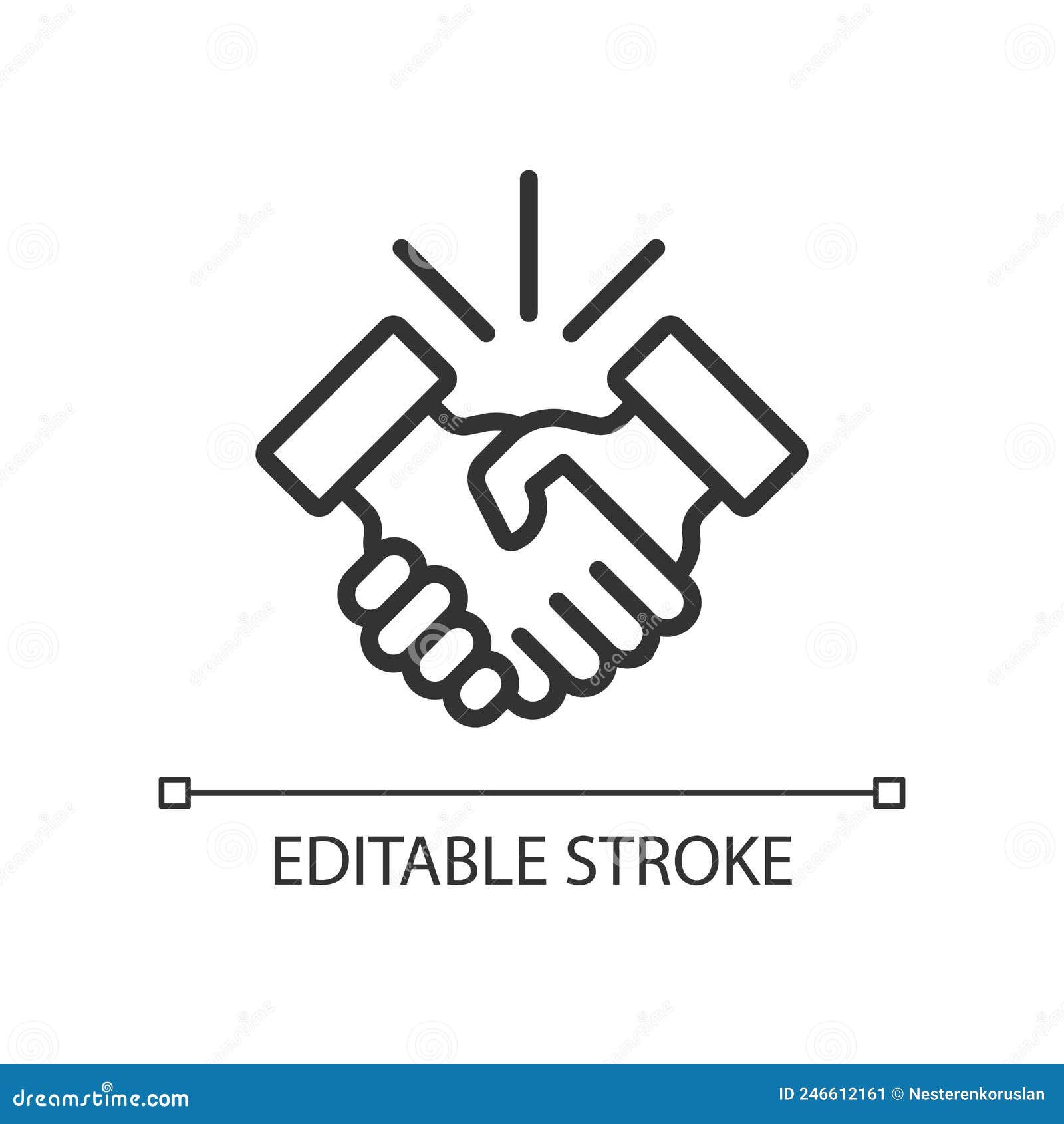 Handshake gesture linear icon. Thin line illustration. Shaking