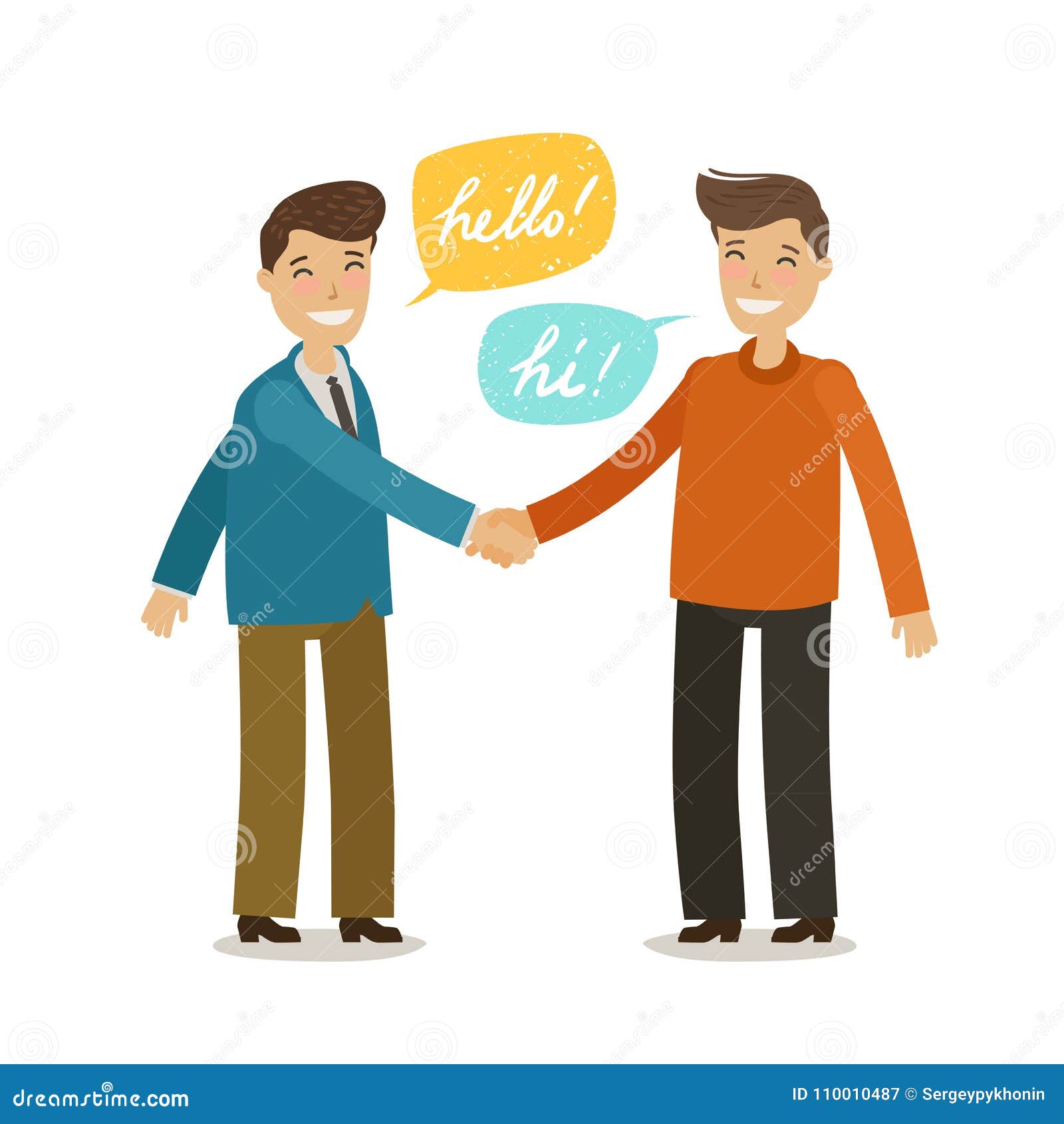 Handshake, Shaking Hands, Friendship Concept. Happy People Shake Hands in  Greeting. Cartoon Vector Illustration in Flat Stock Vector - Illustration  of assistance, happy: 110010487