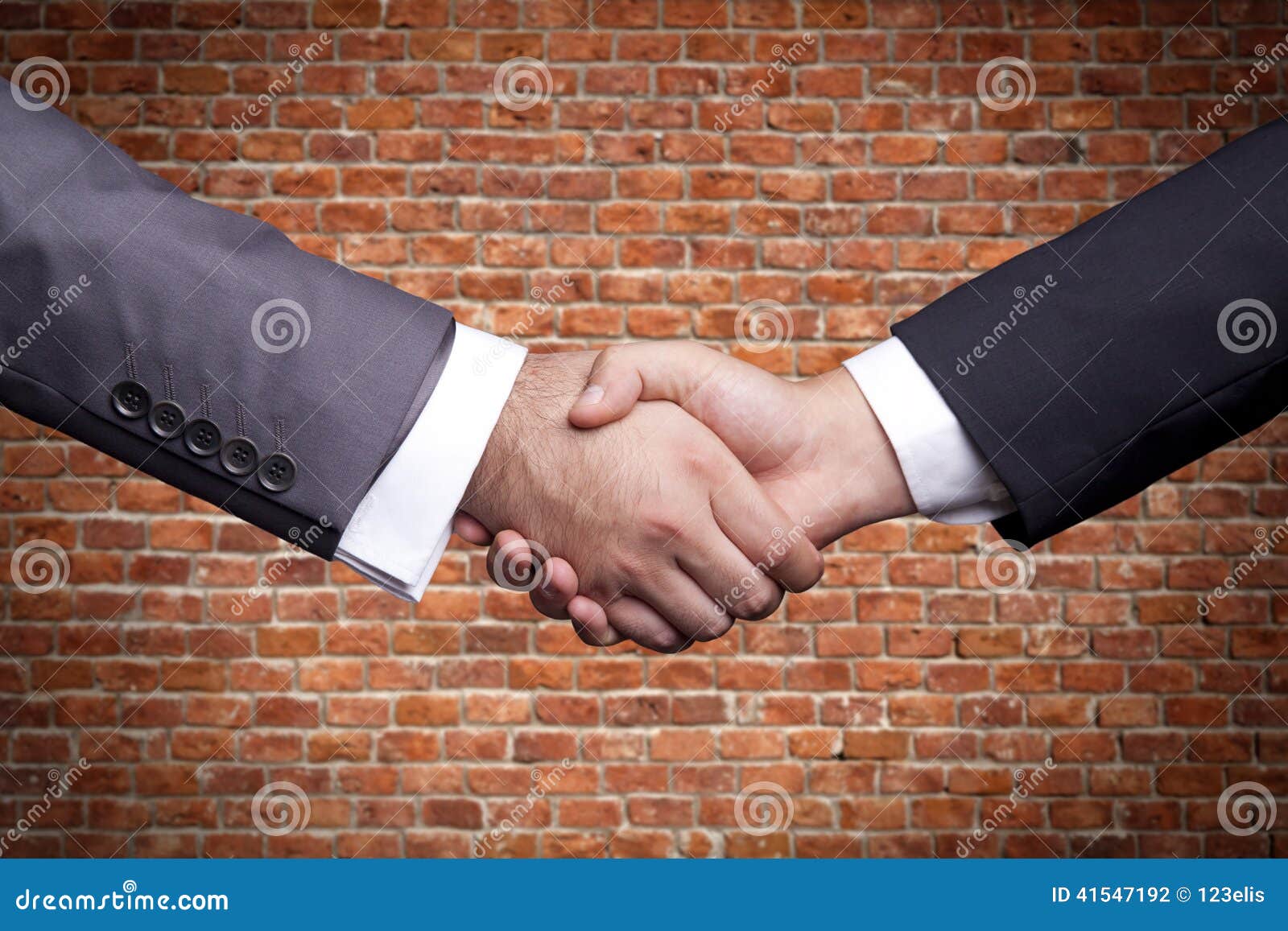 Handshake stock photo. Image of brick, front, suit, exterior 41547192