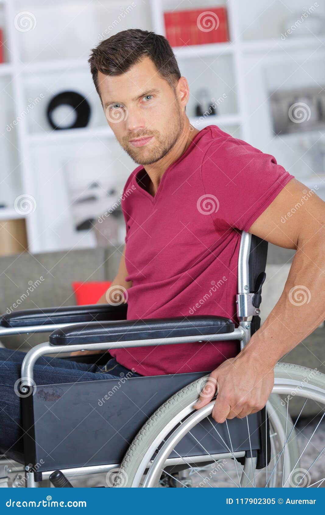Handsom Disabled Man on Wheelchair Stock Image - Image of paraplegic ...