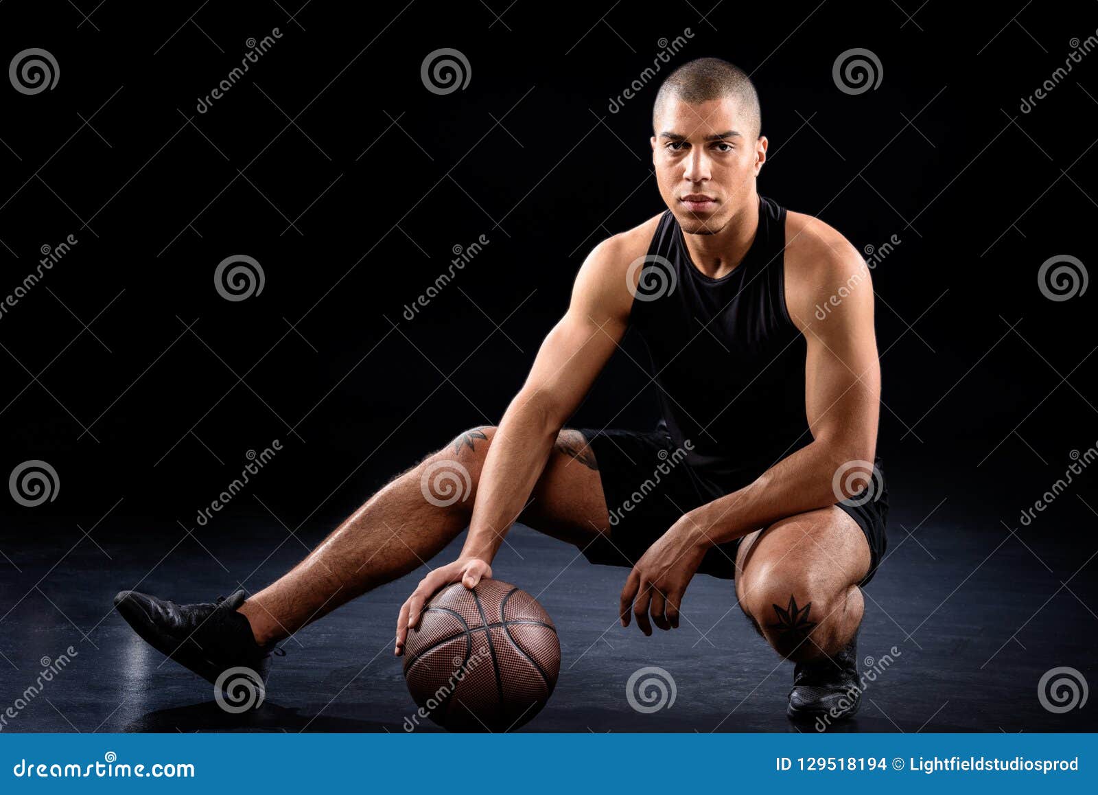 Portrait Of Young African American Athletic Basketball 