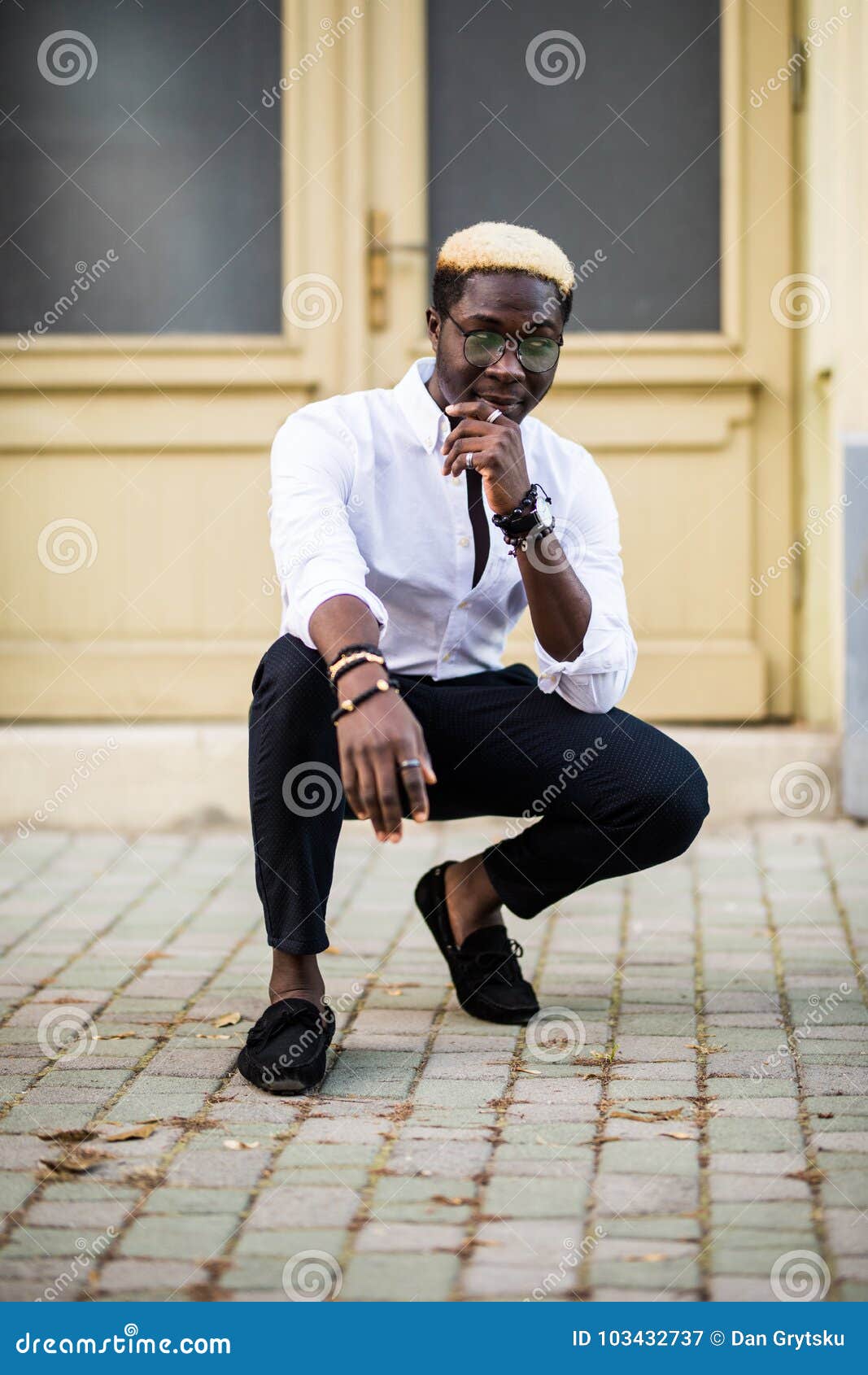 Handsome Afro American Man Wearing Casual Clothes in Modern City ...