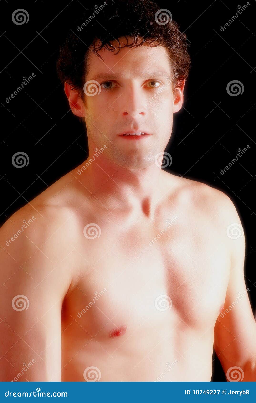 Handsome bare chested man stock image. Image of staring 10749227