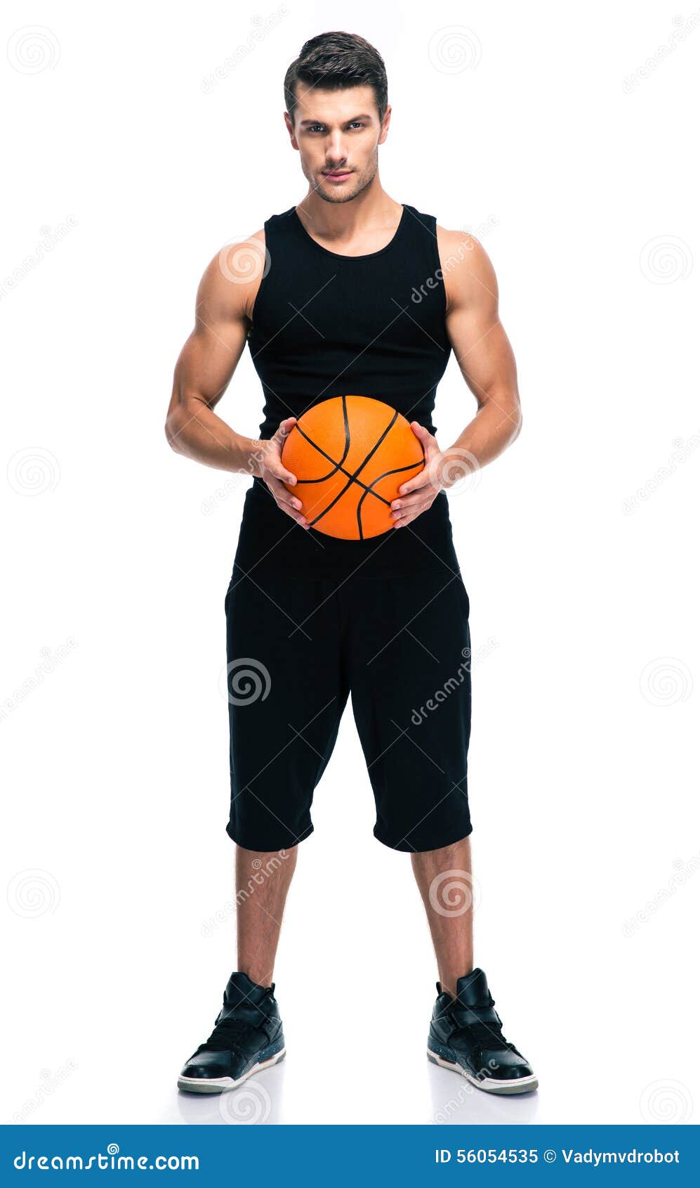 Handsome Basketball Player with Ball Stock Image - Image of camera ...