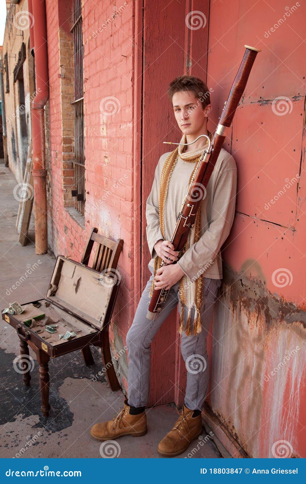 Handsome Bassoon Musician stock image. Image of outside 18803847