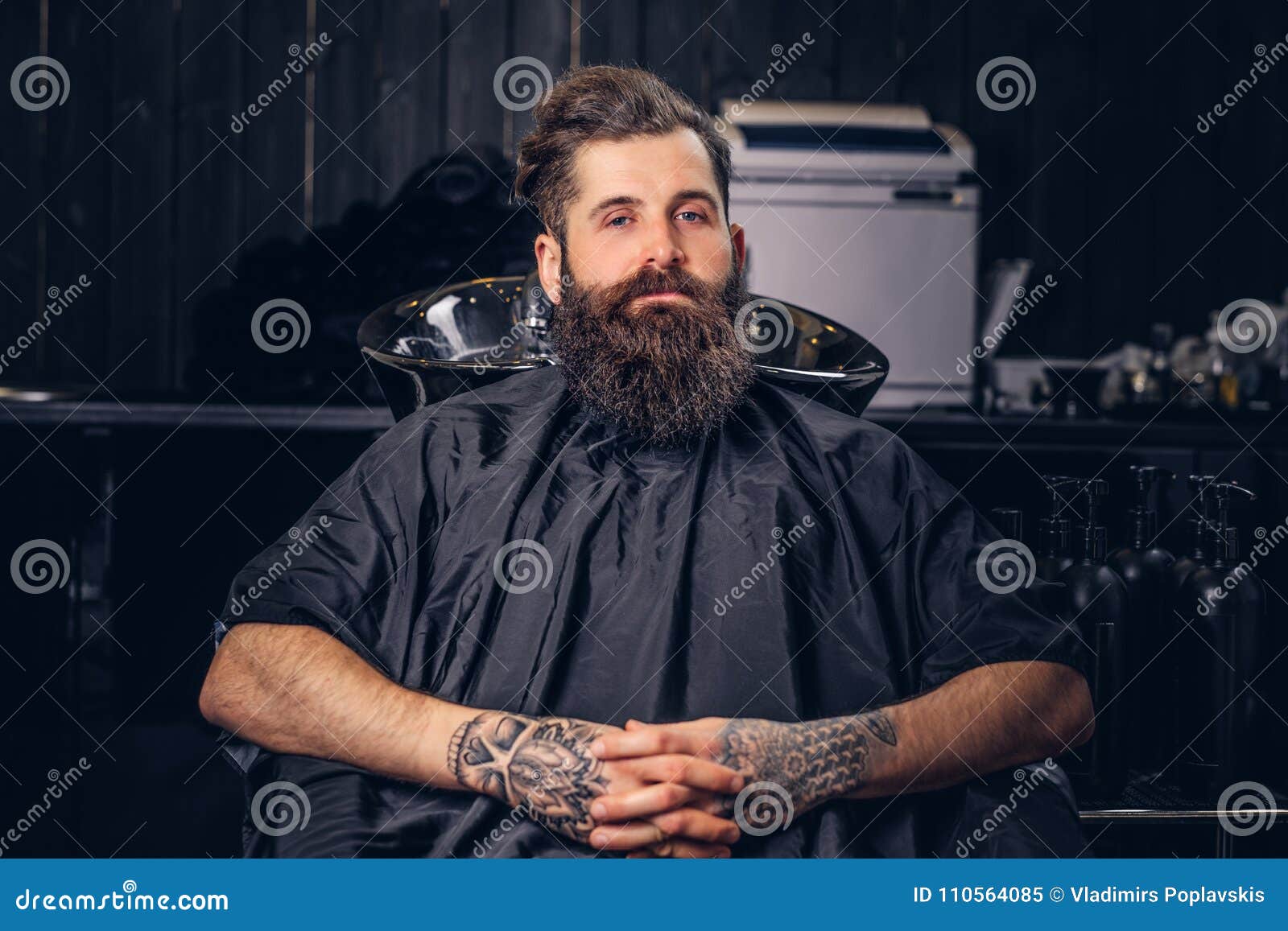 Handsome Bearded Man in the Barbershop. Stock Image - Image of beard ...