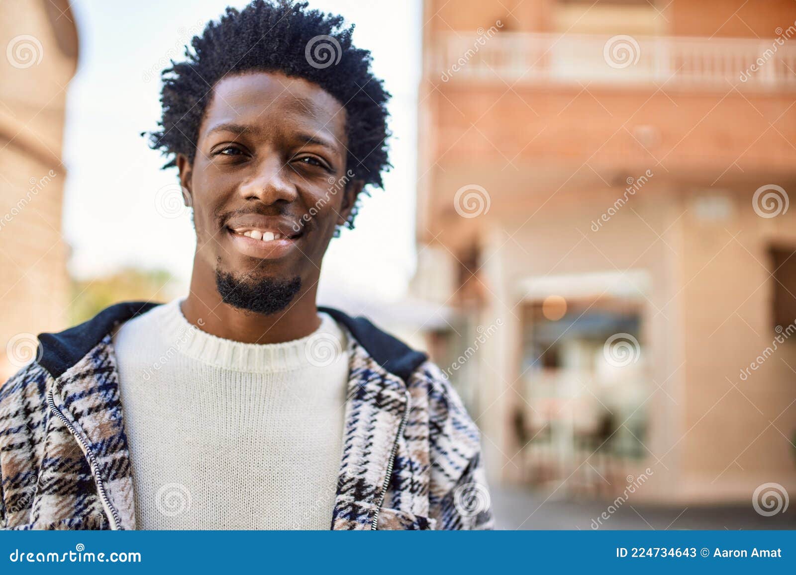 Handsome Black Man with Afro Hair and Beard Smiling Happy Outdoors Stock Image - Image of person, black: 224734643 Handsome Black Man with Afro Hair and Beard Smiling Happy Outdoors Stock Image - Image of person, black: 224734643