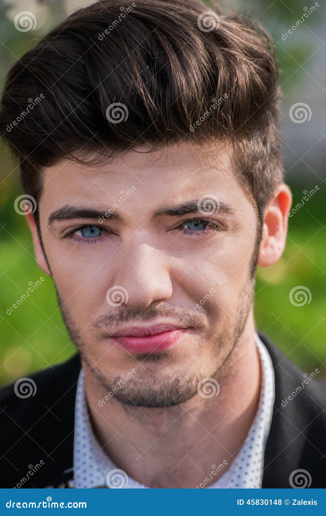 Portrait on Blue Eyed Attractive Man Stock Image - Image of face