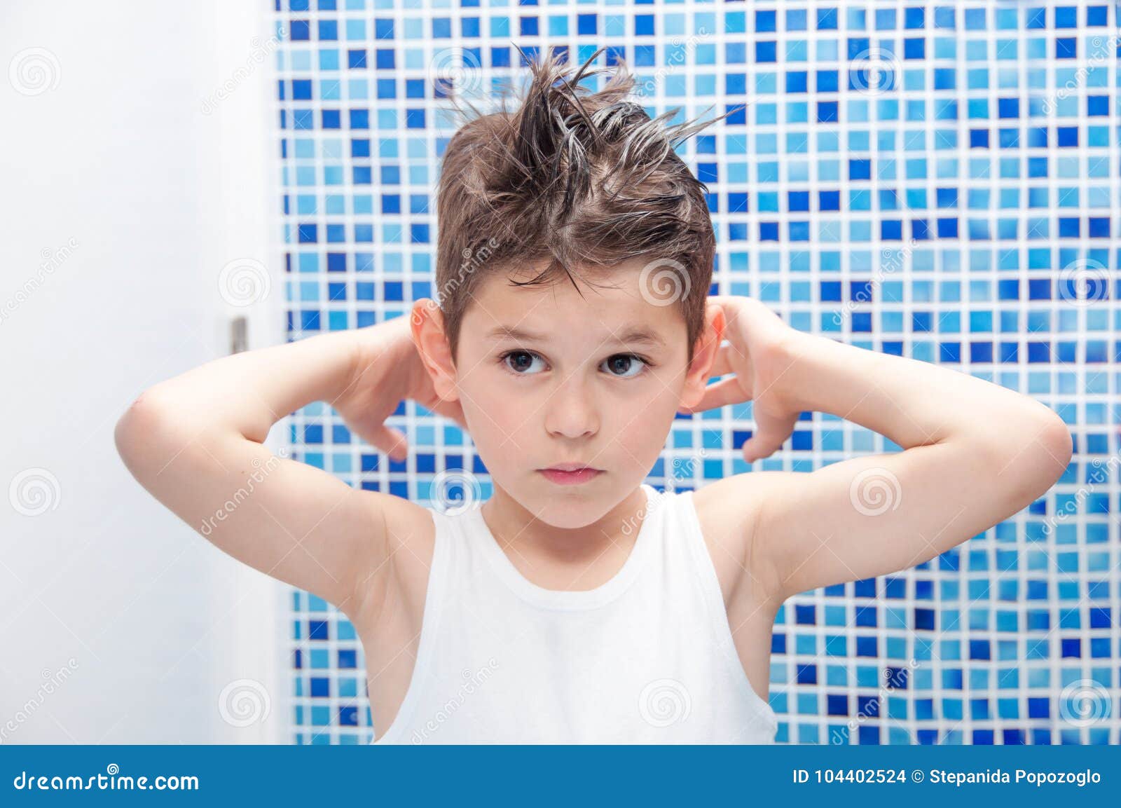 Handsome Boy Style Hair with Gel. Brush Hair Stock Photo - Image of  background, hair: 104402524