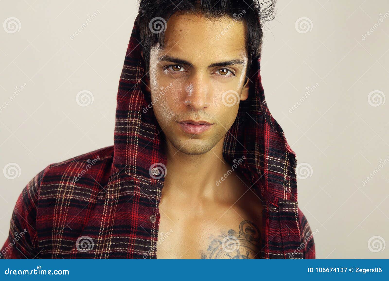 Handsome Brown Man Wearing A Hood Stock Image Image Of Beautiful
