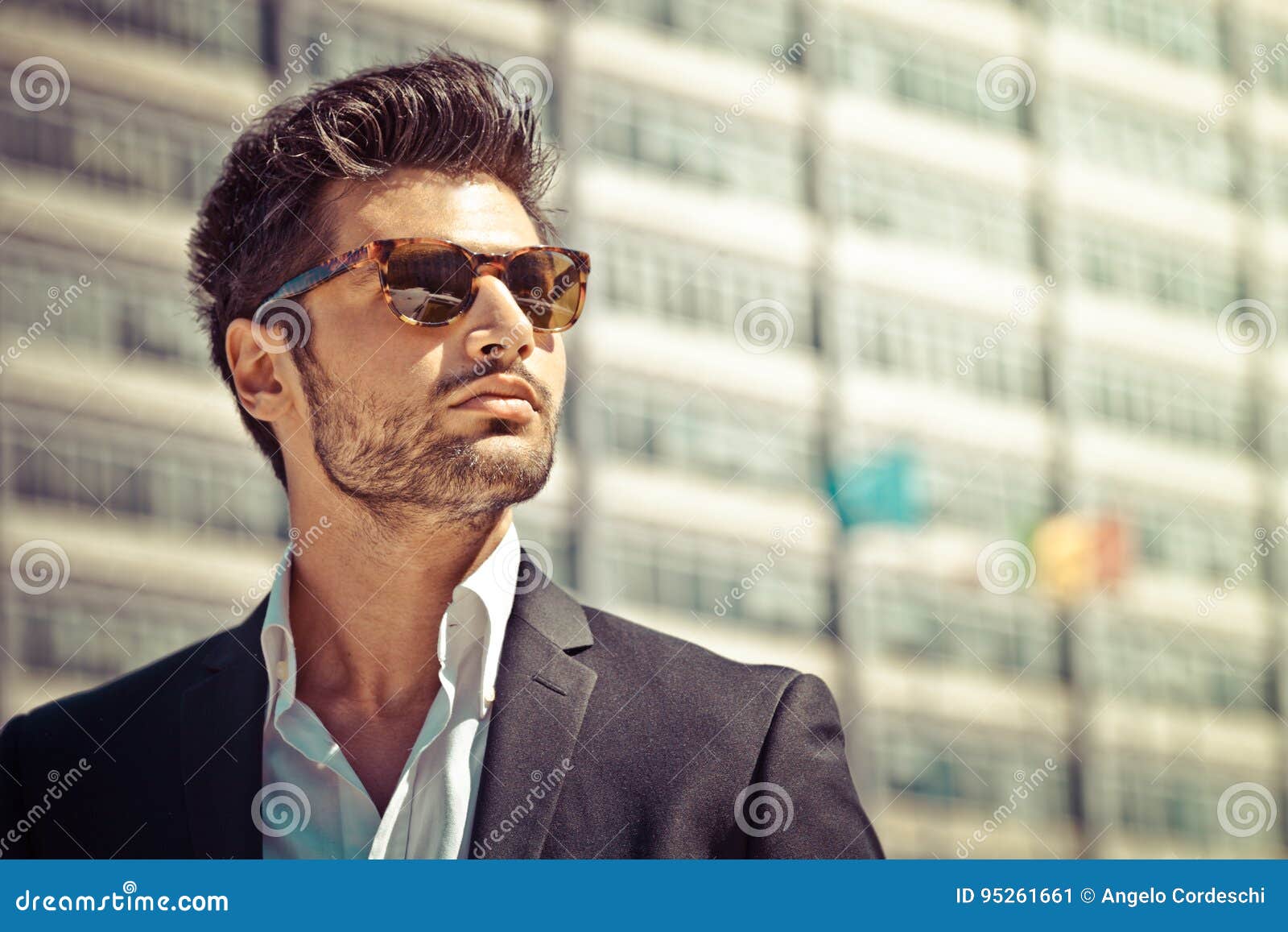 handsome businessman with sunglasses