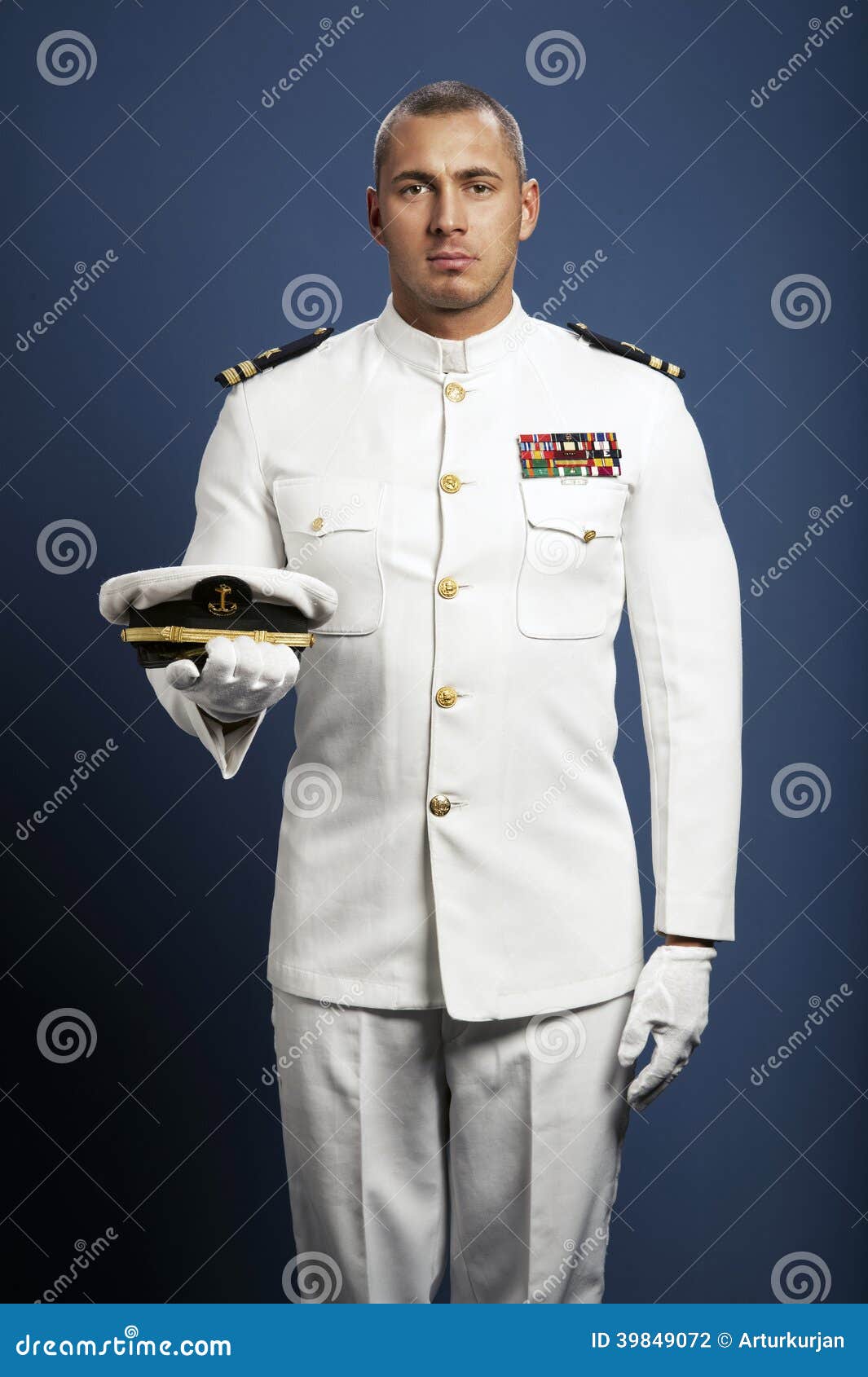 handsome captain sea ship