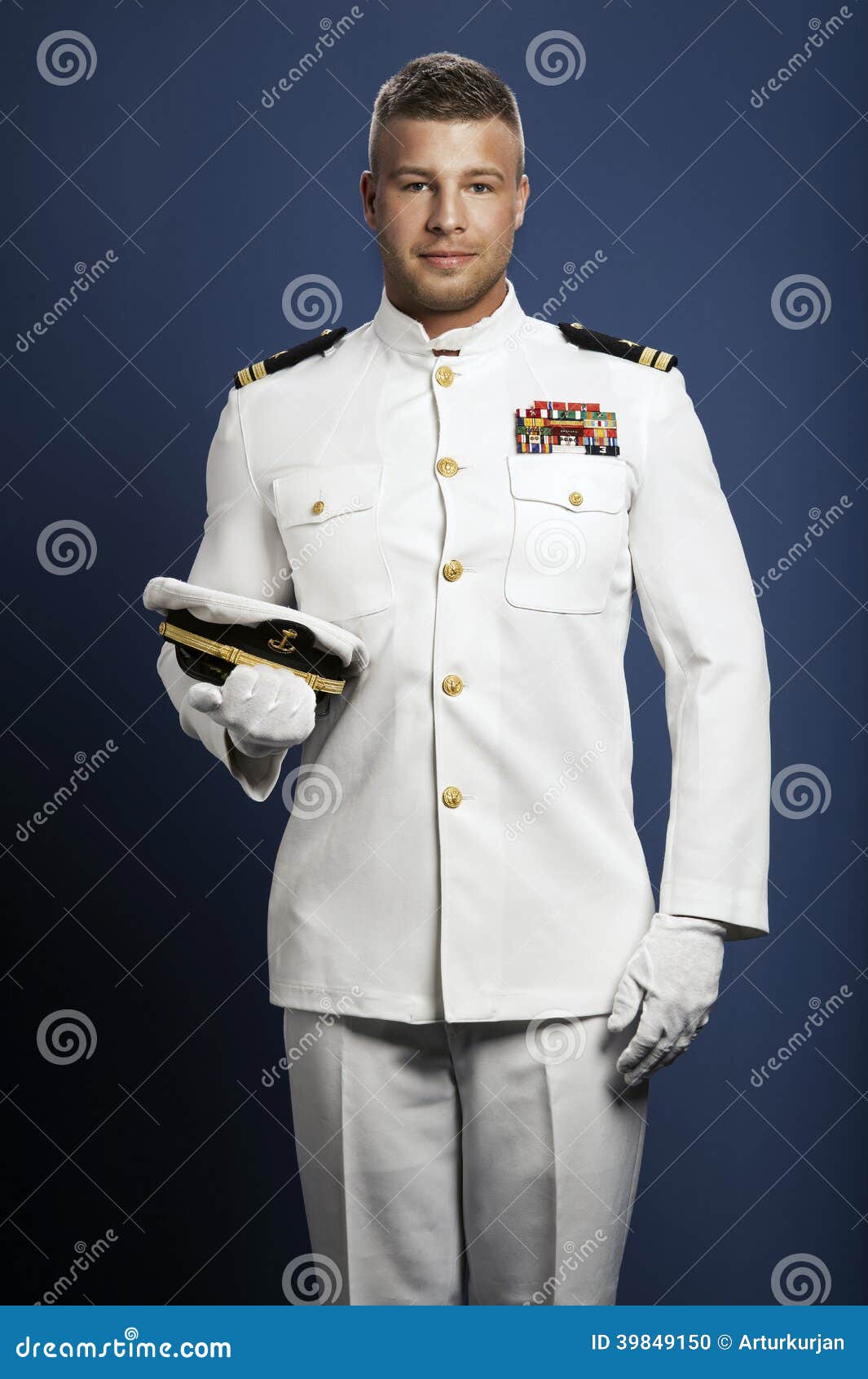 handsome captain sea ship