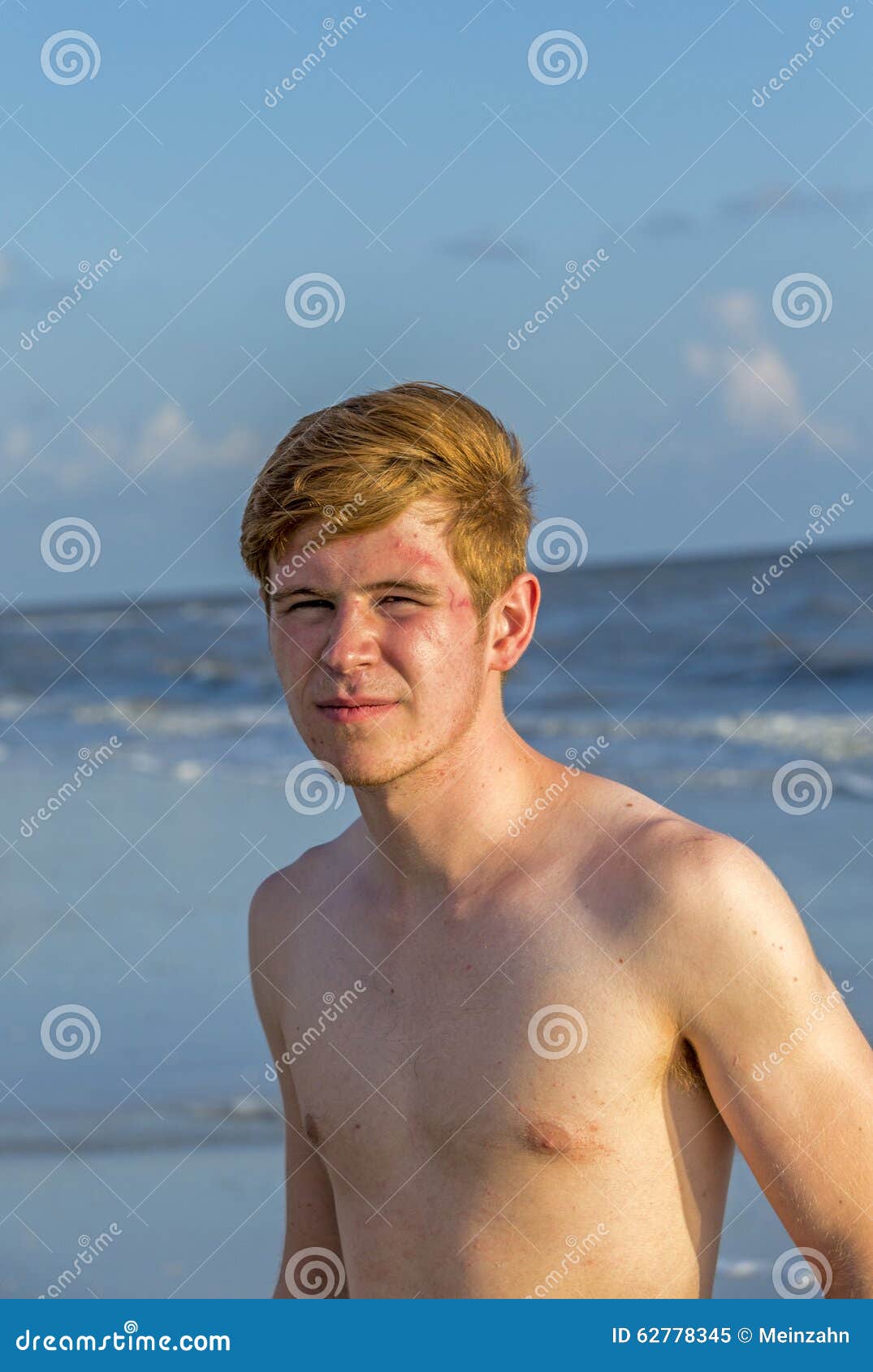 Handsome Confident Teenager in Sunset at the Beach Stock Image - Image ...