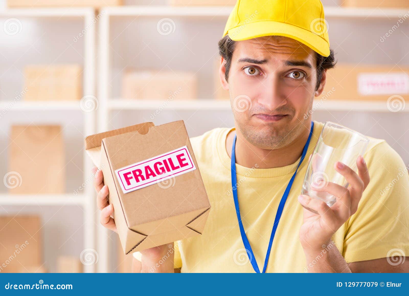 The Handsome Contractor Working in Box Delivery Relocation Service