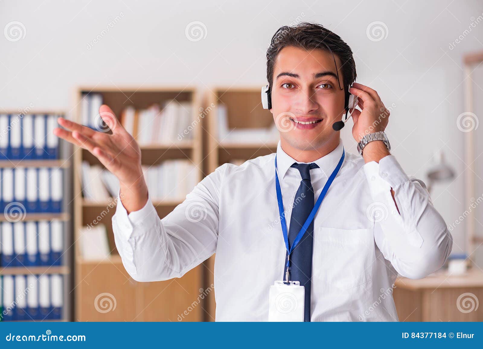 The Handsome Customer Service Clerk with Headset Stock Photo Image of