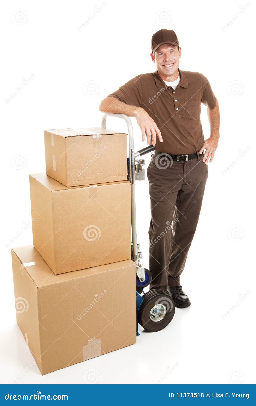 handsome delivery man or mover