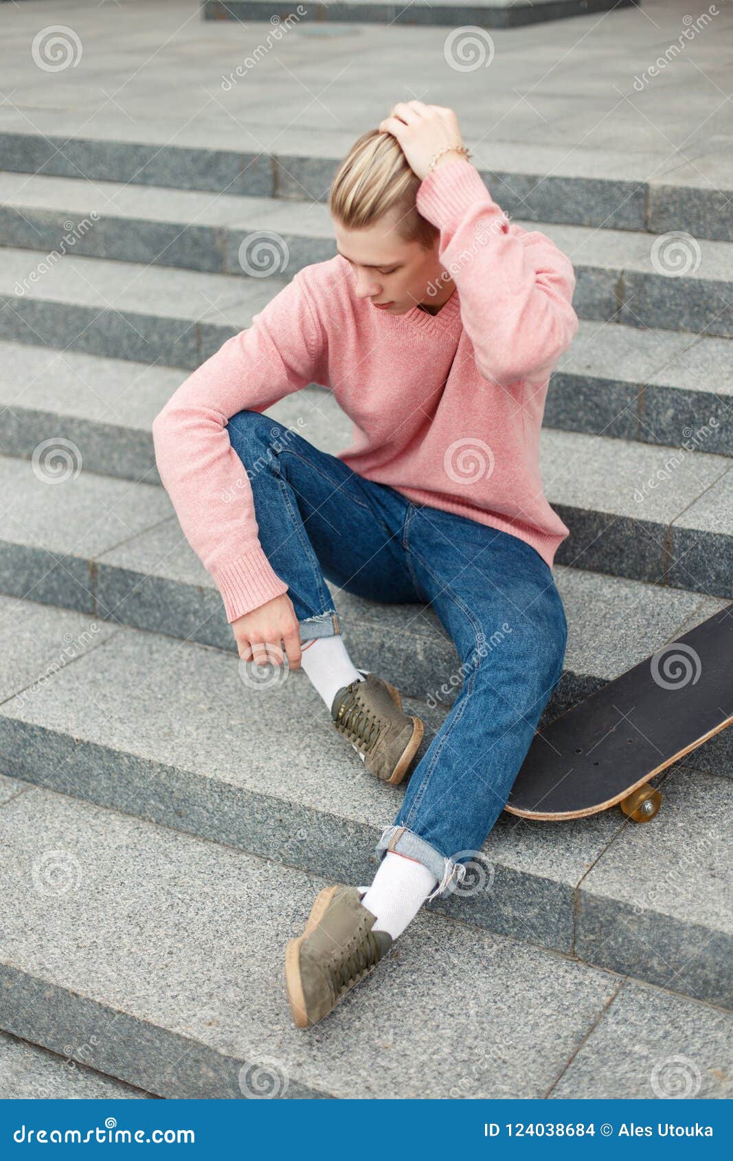 pink sweater outfit men