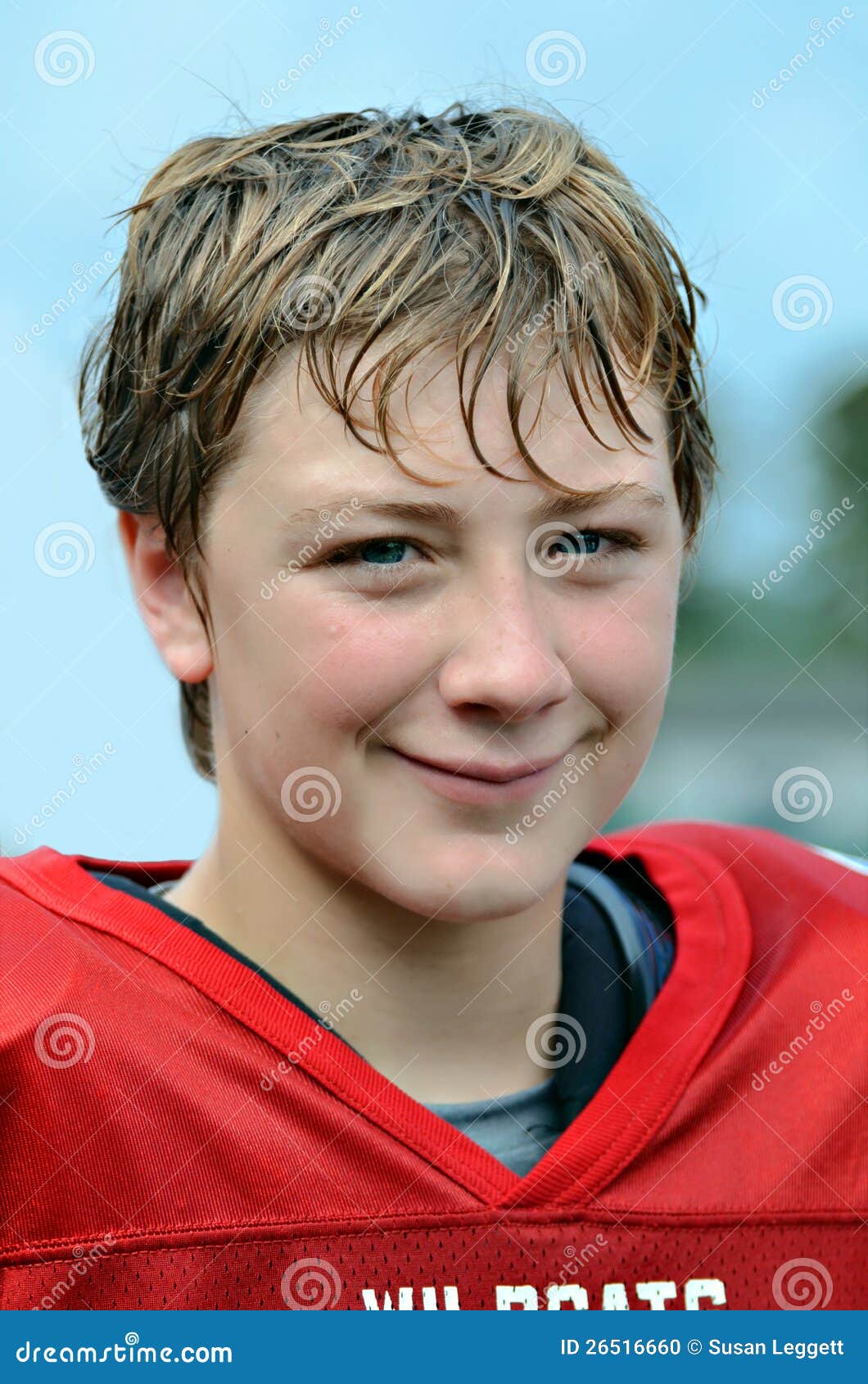 Handsome Football Player stock photo. Image of preteen 26516660