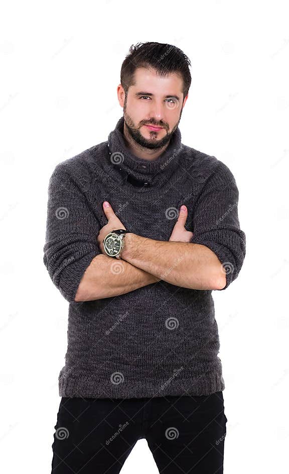 Handsome Guy with Arms Crossed Stock Photo - Image of background, cool ...