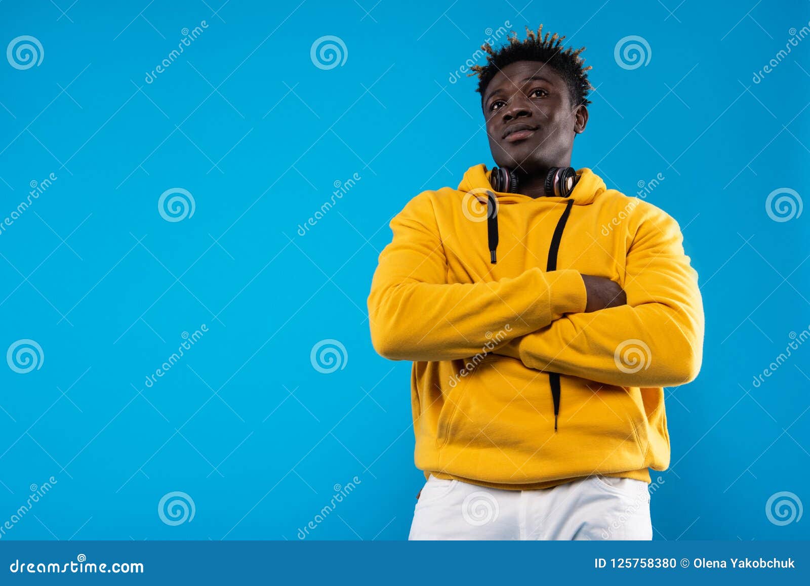 Handsome Guy with Crossed Arms is Posing Stock Photo - Image of ...
