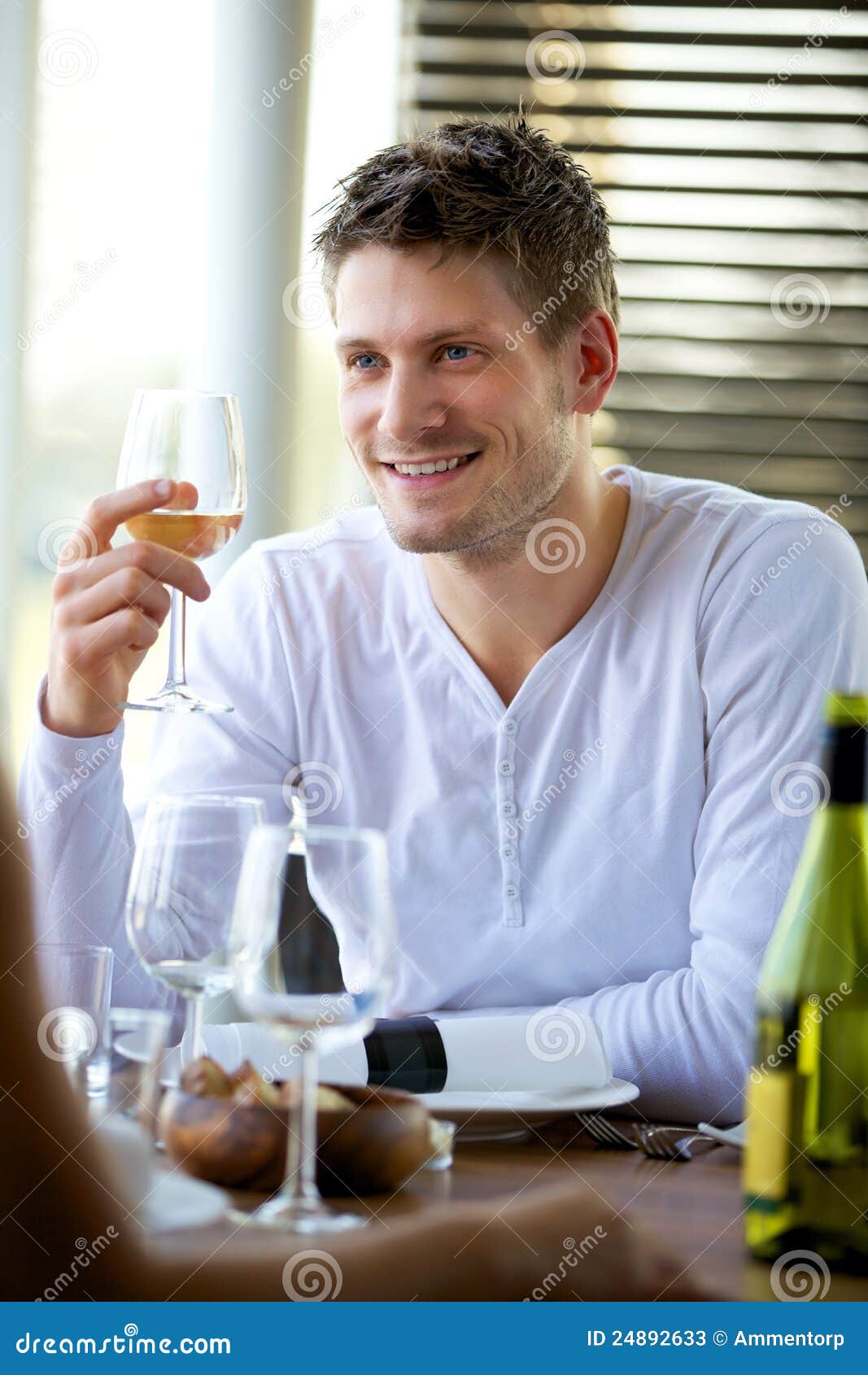 Handsome Guy Holding a Glass of Wine Stock Image Image of romance