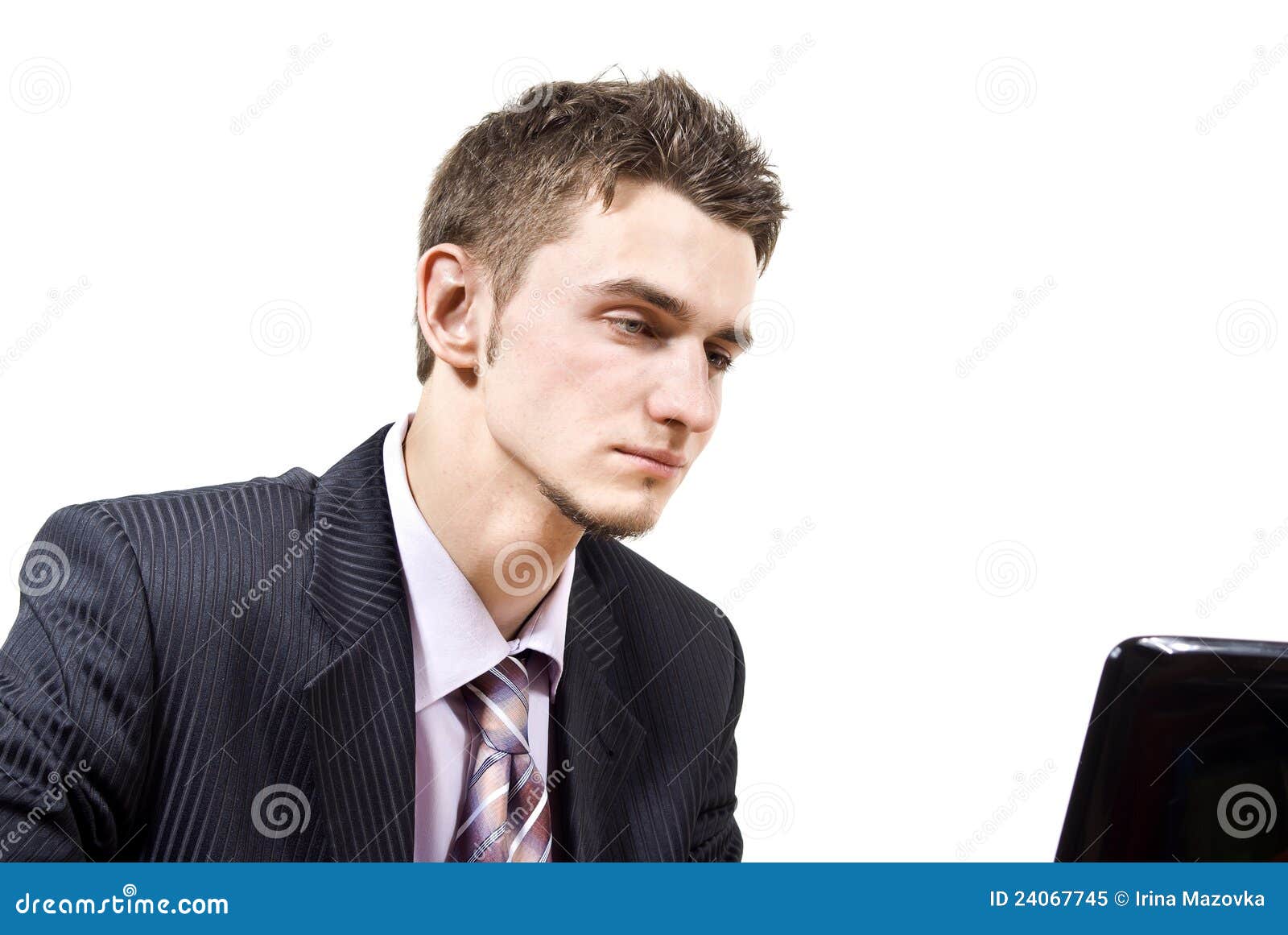 Handsome guy with a laptop stock image. Image of fresh 24067745