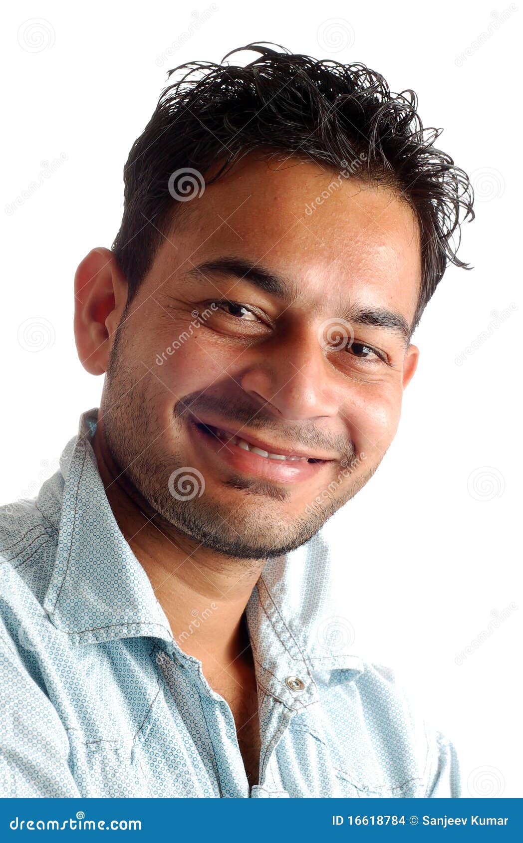 Profile of a Teenage Indian Boy Looking at outsides Stock Photo