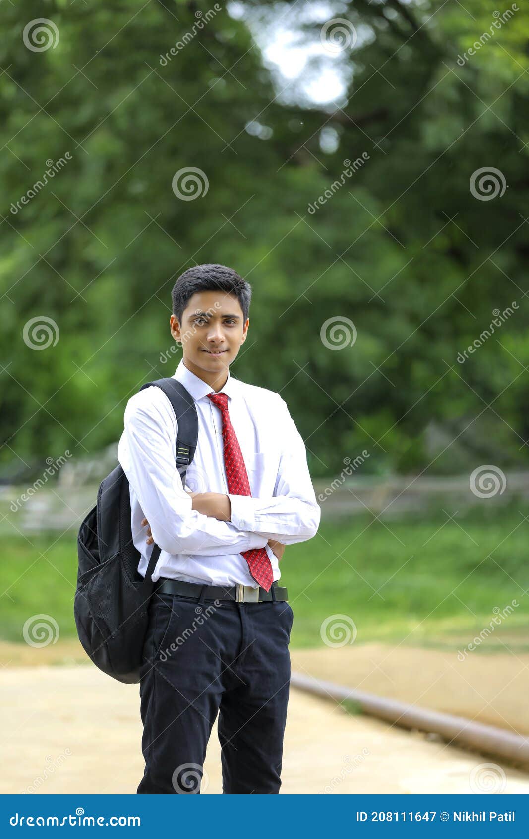 white shirt red tie