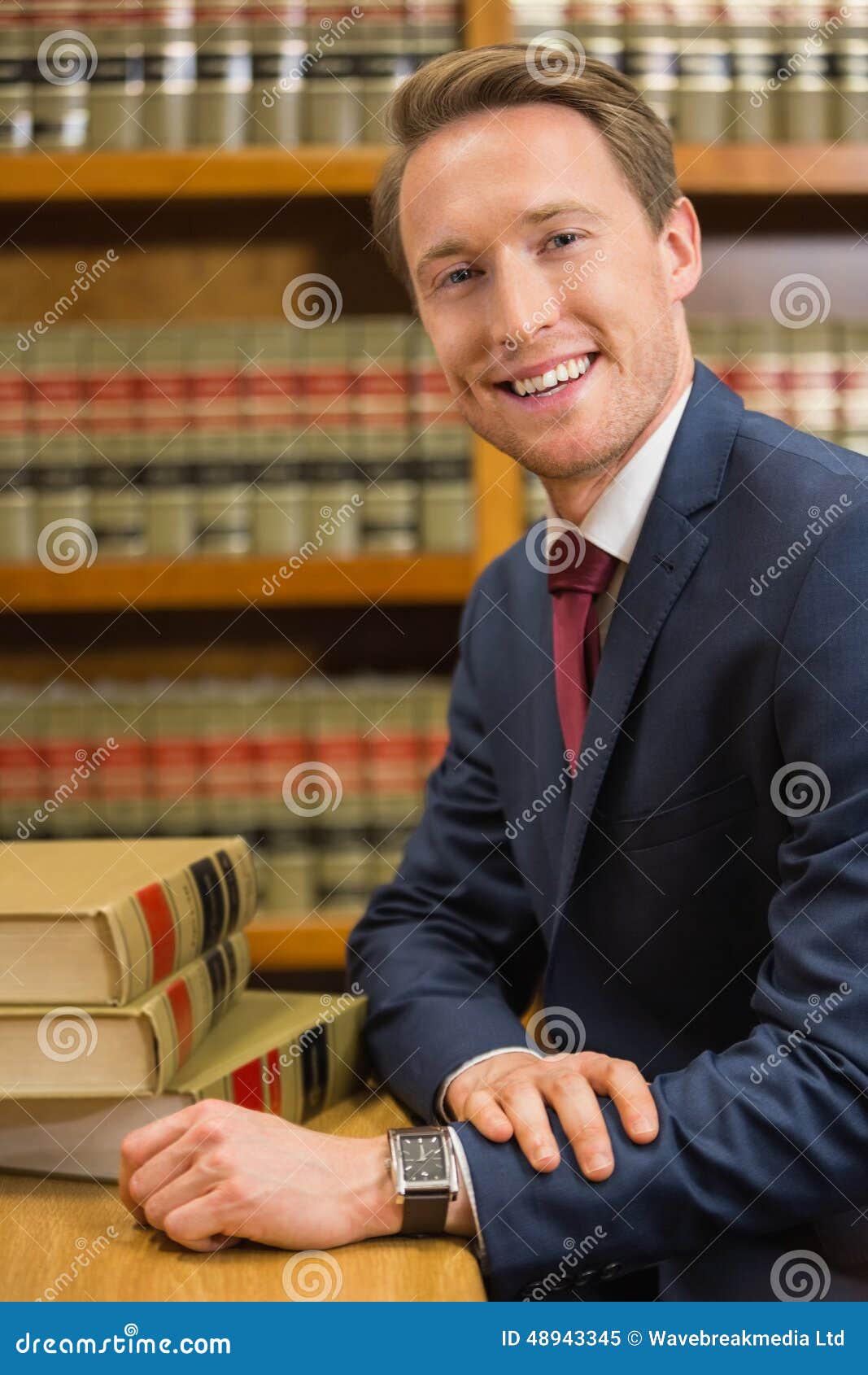 Handsome Lawyer in the Law Library Stock Image Image of lawyer